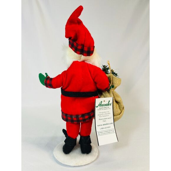 New Annalee Dolls 9" Mountain Santa Claus Felt Outfit Burlap Sack Painted Face - Picture 2 of 6